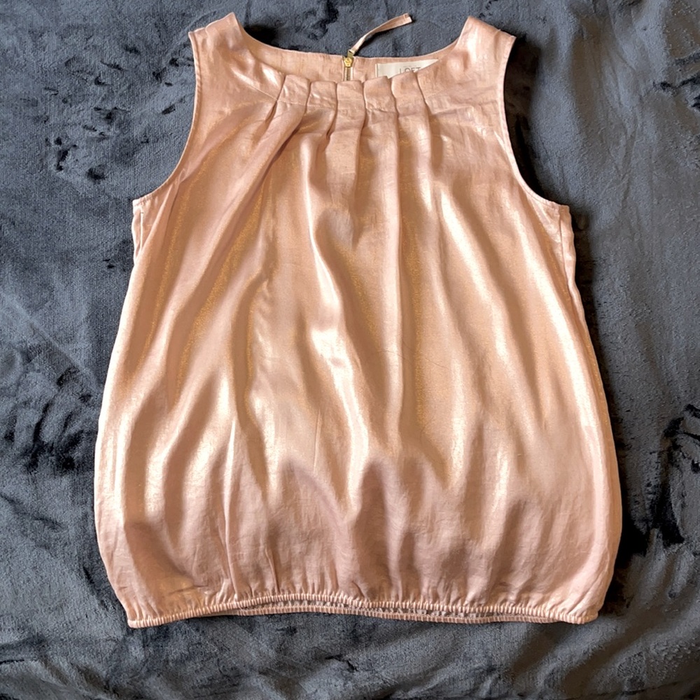 Rose gold sleeveless blouse in size XS